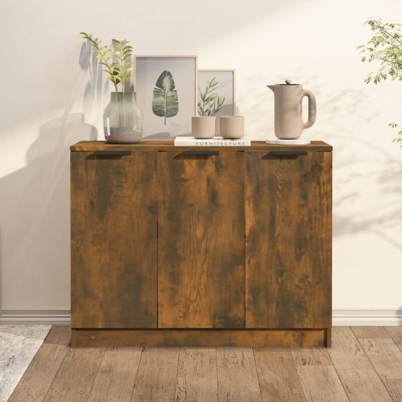 foto del prodotto vidaxl credenza rovere fumo 90,5x30x70 cm in legno multistrato