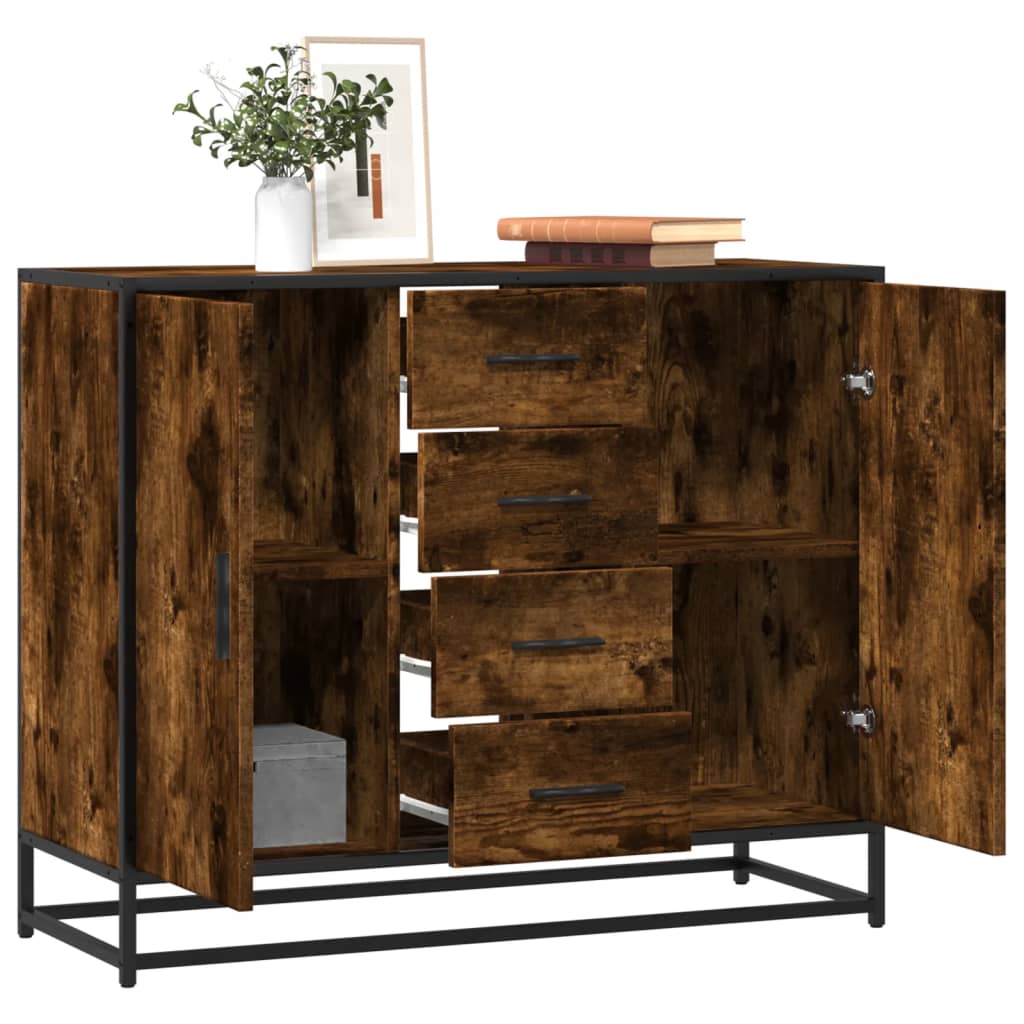 foto del prodotto vidaxl credenza rovere fumo 92x35x76 cm in legno multistrato