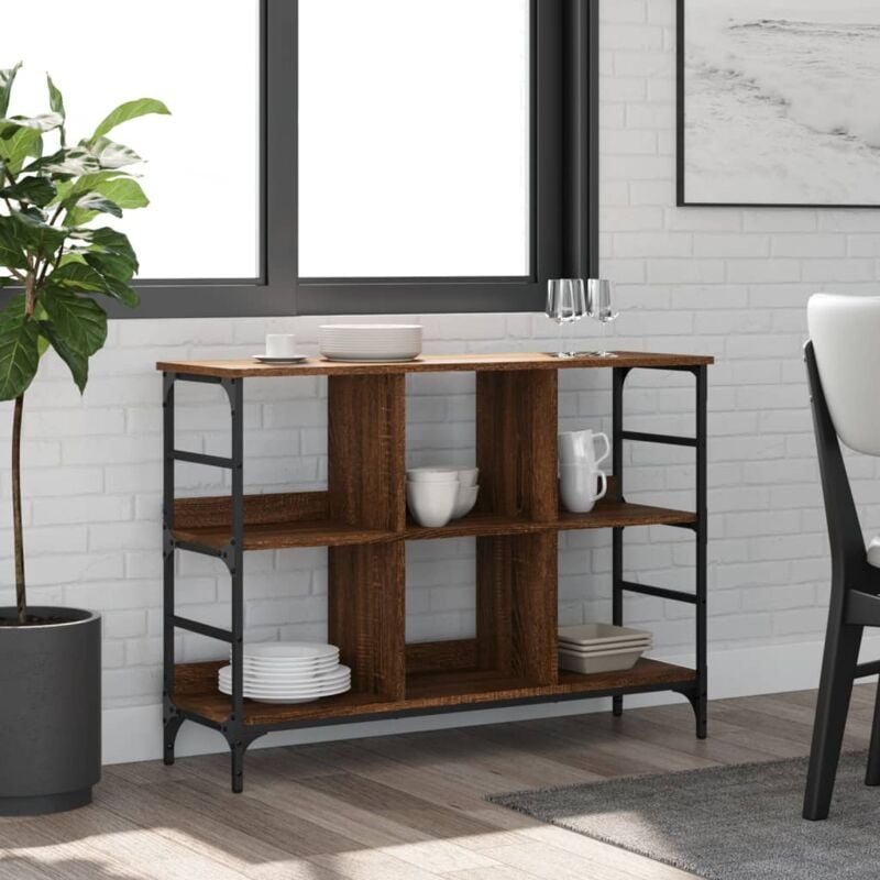 foto del prodotto vidaxl credenza rovere marrone 102x32x73,5 cm in legno multistrato