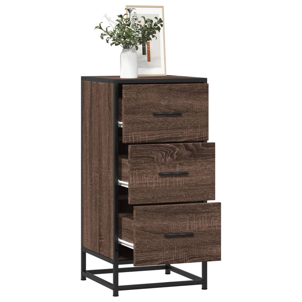 foto del prodotto vidaxl credenza rovere marrone 35,5x35x76 cm in truciolato e metallo