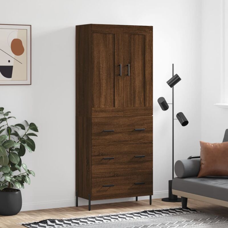 foto del prodotto vidaxl credenza rovere marrone 69,5x34x180 cm in legno multistrato