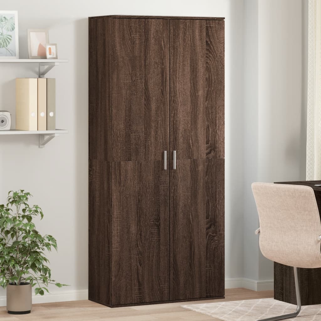 foto del prodotto vidaxl credenza rovere marrone 80x35x180 cm in legno multistrato