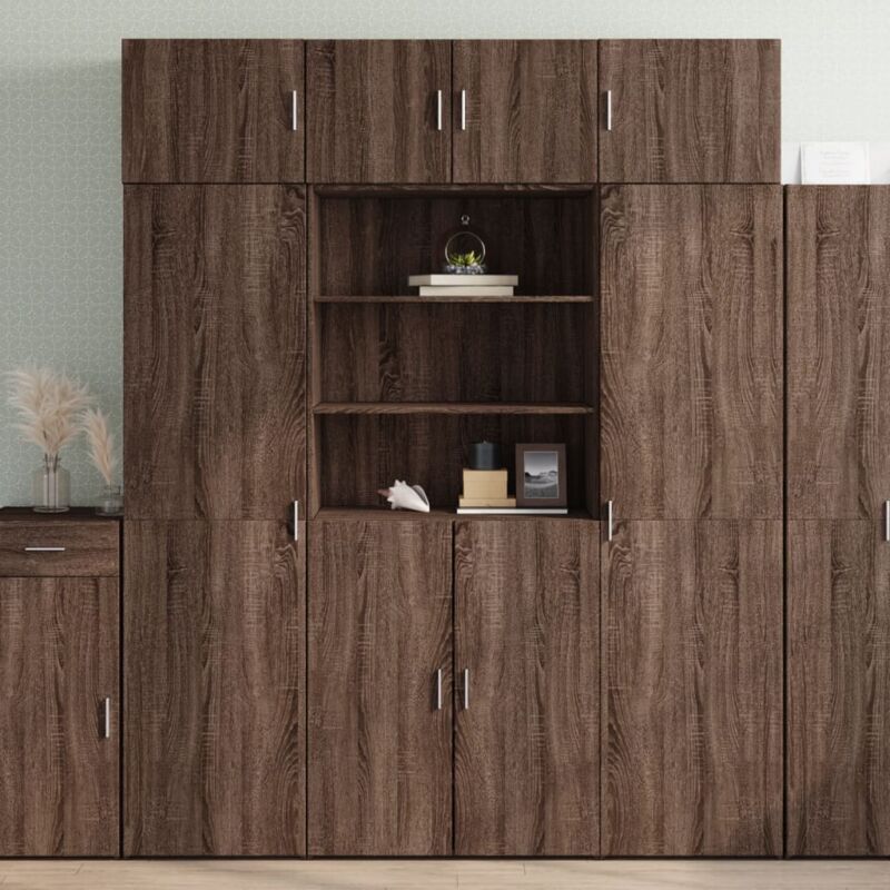 foto del prodotto vidaxl credenza rovere marrone 80x42,5x185 cm in legno multistrato