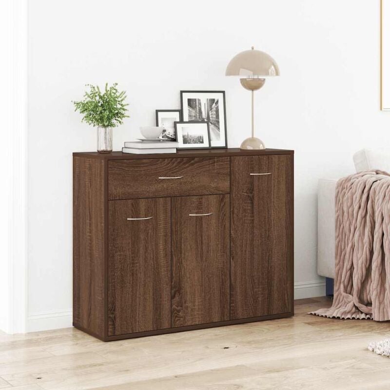 foto del prodotto vidaxl credenza rovere marrone 88x30x70 cm in legno multistrato