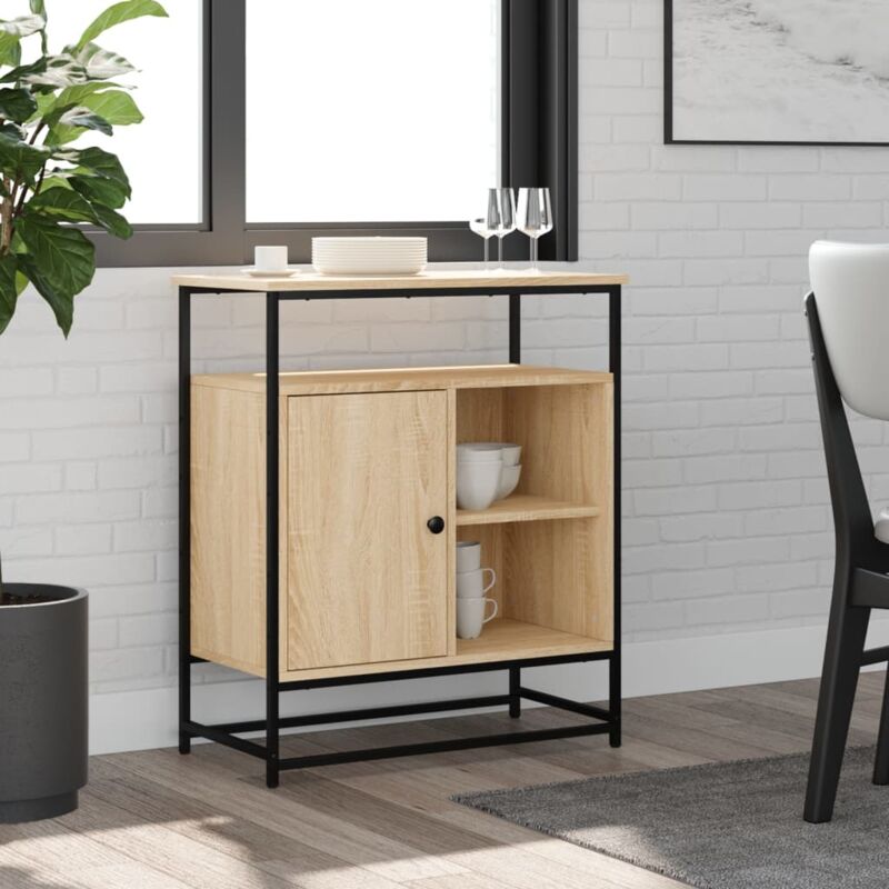 foto del prodotto vidaxl credenza rovere sonoma 69x35x80 cm in legno multistrato