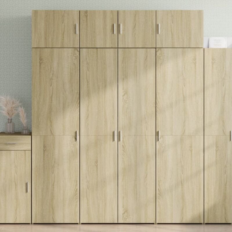 foto del prodotto vidaxl credenza rovere sonoma 80x42,5x185 cm in legno multistrato