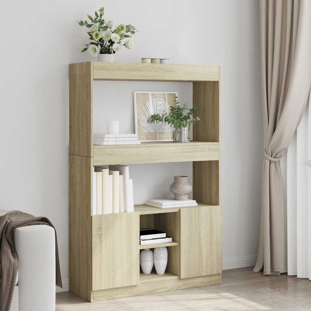 foto del prodotto vidaxl credenza rovere sonoma 92x33x140 cm in legno multistrato