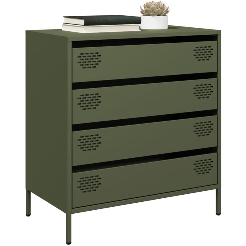 foto del prodotto vidaxl credenza verde oliva 68x39x73,5 cm in acciaio laminato a freddo