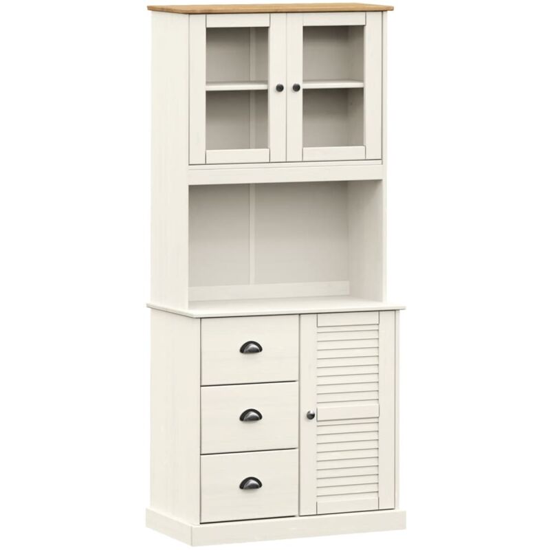 foto del prodotto vidaxl credenza vigo bianca 78x40x175 cm in legno massello di pino
