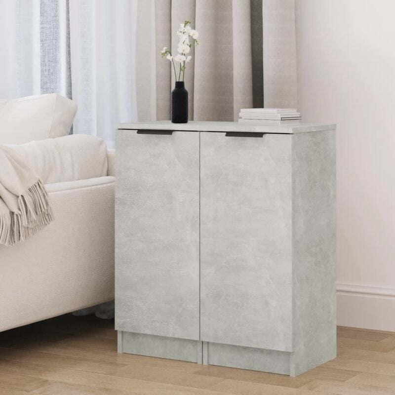 foto del prodotto vidaxl credenze 2 pz grigio cemento 30x30x70 cm in legno multistrato