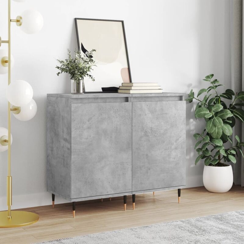 foto del prodotto vidaxl credenze 2 pz grigio cemento 40x35x70 cm in legno multistrato