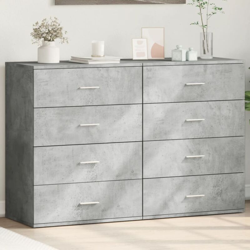 foto del prodotto vidaxl credenze 2 pz grigio cemento 60x39x80 cm in legno multistrato