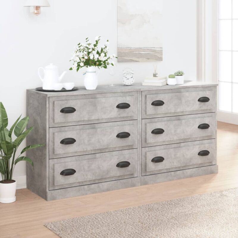 foto del prodotto vidaxl credenze 2 pz grigio cemento in legno multistrato