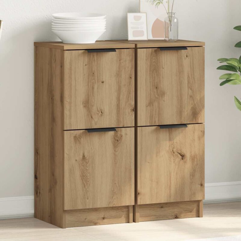 foto del prodotto vidaxl credenze 2 pz rovere artigianale 30x30x70 cm legno multistrato