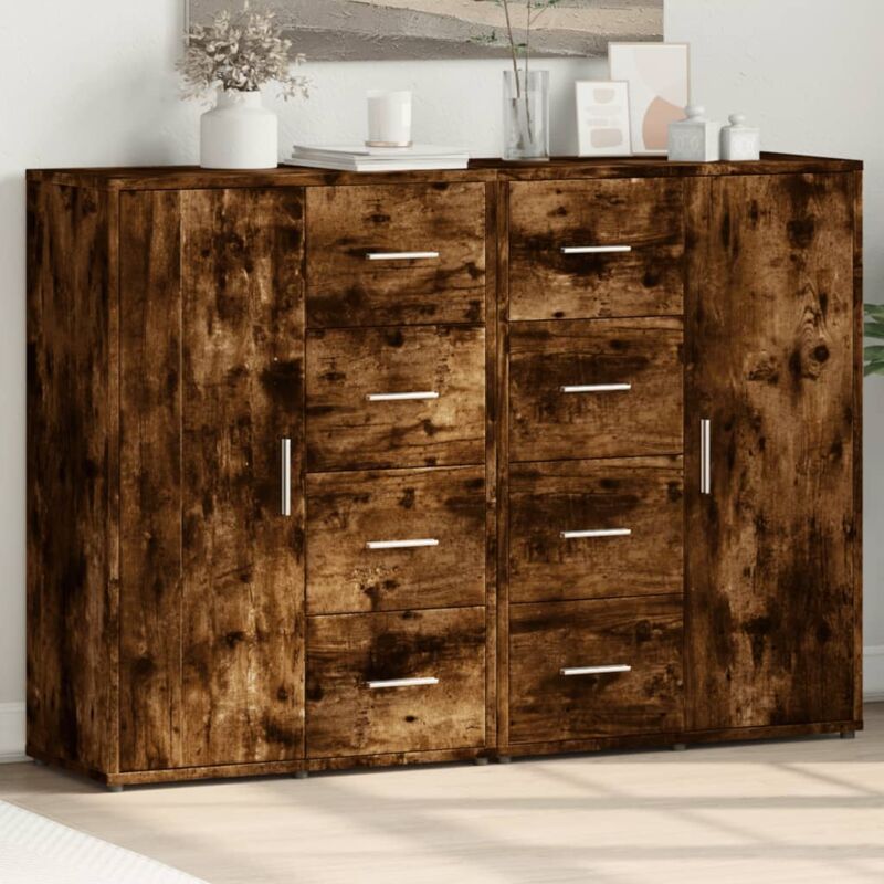 foto del prodotto vidaxl credenze 2 pz rovere fumo 60x31x84 cm in legno multistrato