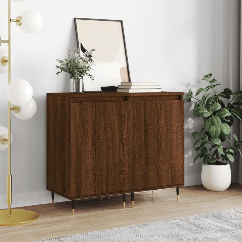 foto del prodotto vidaxl credenze 2 pz rovere marrone 40x35x70 cm in legno multistrato