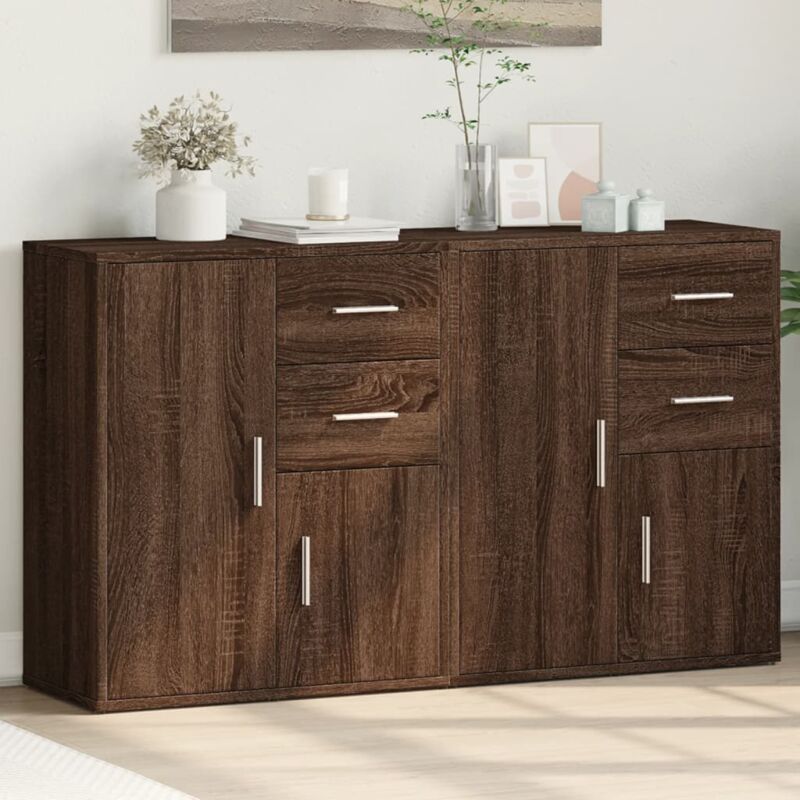 foto del prodotto vidaxl credenze 2 pz rovere marrone 60x31x70 cm in legno multistrato