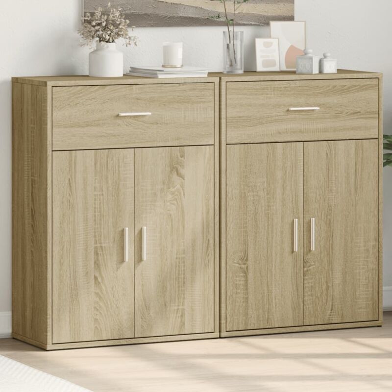 foto del prodotto vidaxl credenze 2 pz rovere sonoma 60x30x84 cm in legno multistrato