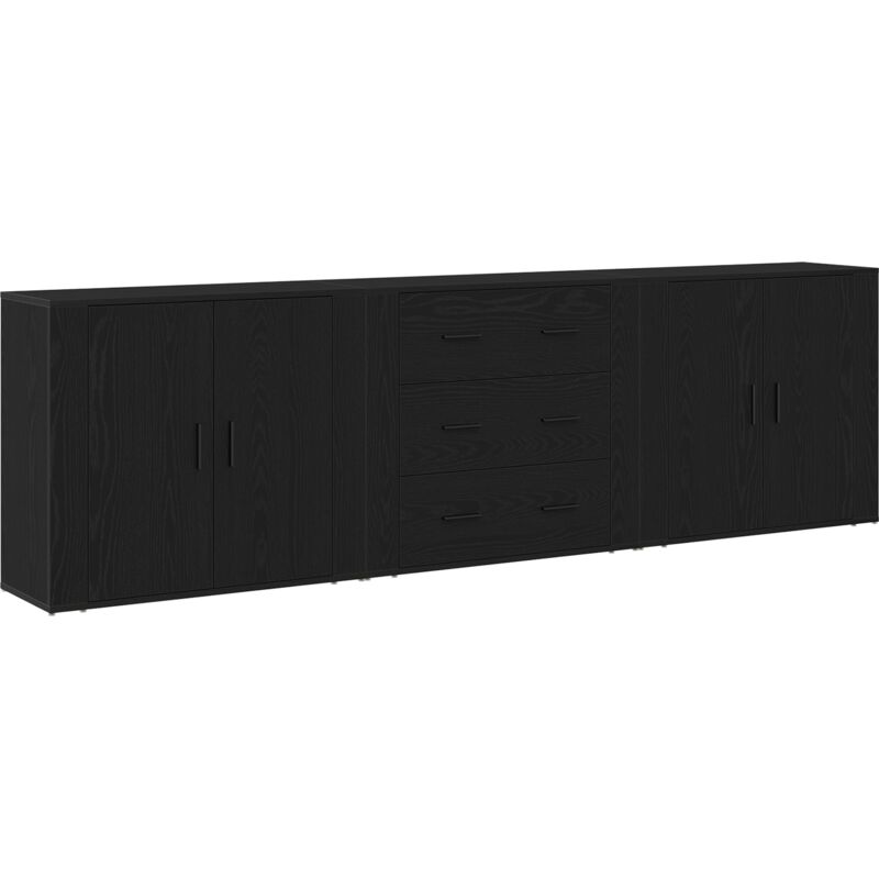 foto del prodotto vidaxl credenze 3 pz quercia nera legno ingegnerizzato