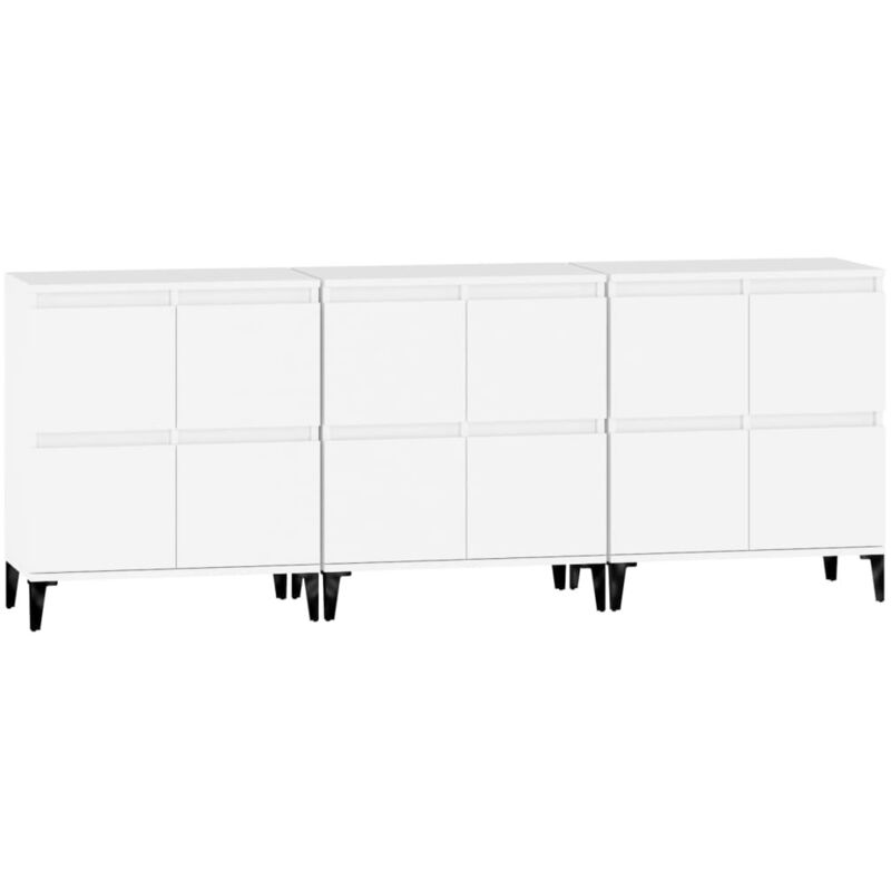foto del prodotto vidaxl credenze 3pz bianche 60x35x70 cm in legno multistrato
