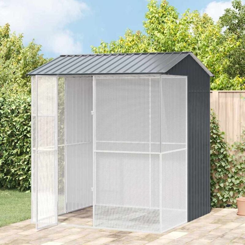 foto del prodotto vidaxl cucchiaio per uccelli grigio antracite 215x210x247 cm in acciaio