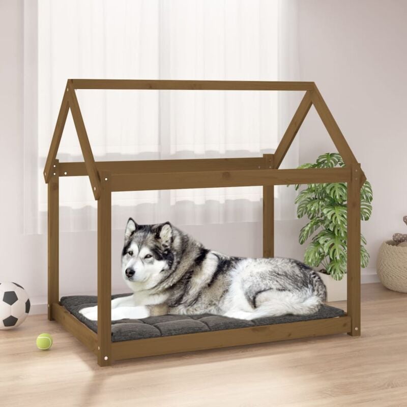 foto del prodotto vidaxl cuccia per cani ambra 111x80x100 cm in legno massello di pino