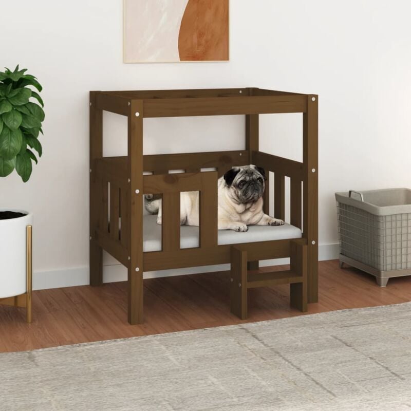 foto del prodotto vidaxl cuccia per cani ambra 65,5x50,5x70 cm in legno massello di pino