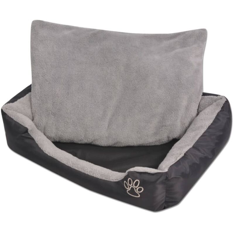 foto del prodotto vidaxl cuccia per cani con cuscino imbottito nero con fondo antiscivolo varie dimensioni dimensioni xxl