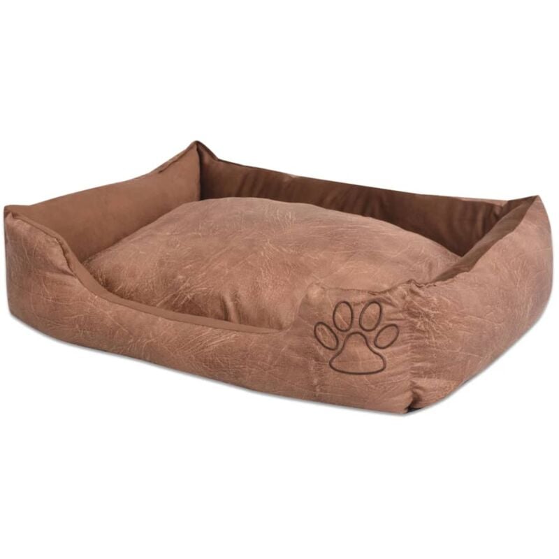 foto del prodotto vidaxl cuccia per cani con cuscino imbottito pelle sintetica pu taglia s beige