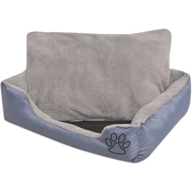 foto del prodotto vidaxl cuccia per cani con cuscino imbottito taglia l grigio