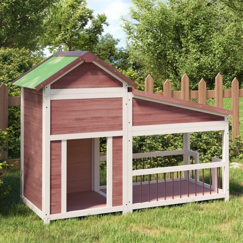 foto del prodotto vidaxl cuccia per cani moka 143x60,5x109 cm in legno massello di pino