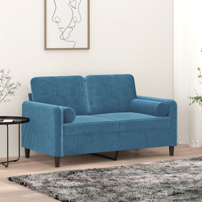 foto del prodotto vidaxl cuscini decorativi 2 pz blu 15x50 cm in velluto