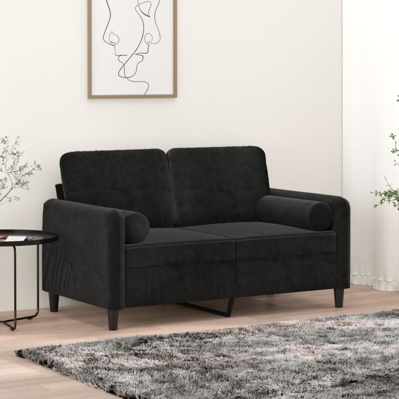 foto del prodotto vidaxl cuscini decorativi 2 pz nero 15x50 cm in velluto