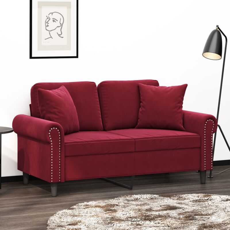 foto del prodotto vidaxl cuscini decorativi 2 pz rosso vino 40x40 cm in velluto