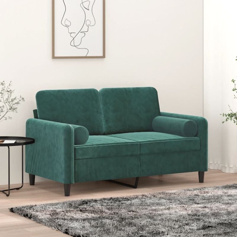 foto del prodotto vidaxl cuscini decorativi 2 pz verde scuro 15x50 cm in velluto