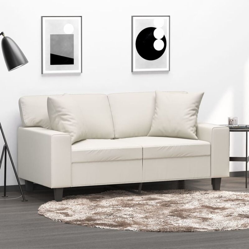 foto del prodotto vidaxl cuscini decorativi 2pz crema 40x40 cm in similpelle