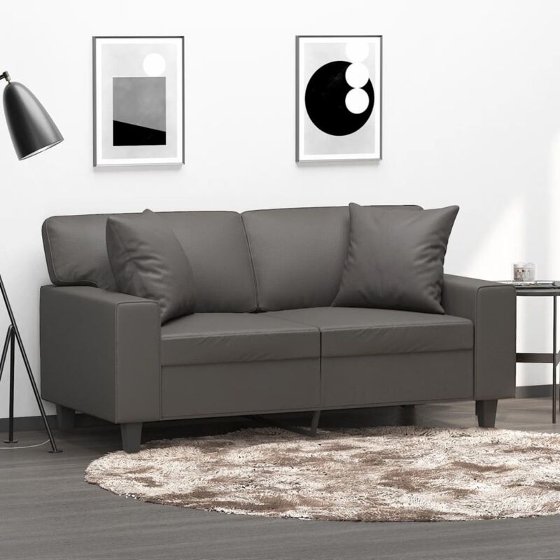foto del prodotto vidaxl cuscini decorativi 2pz grigio 40x40 cm in similpelle
