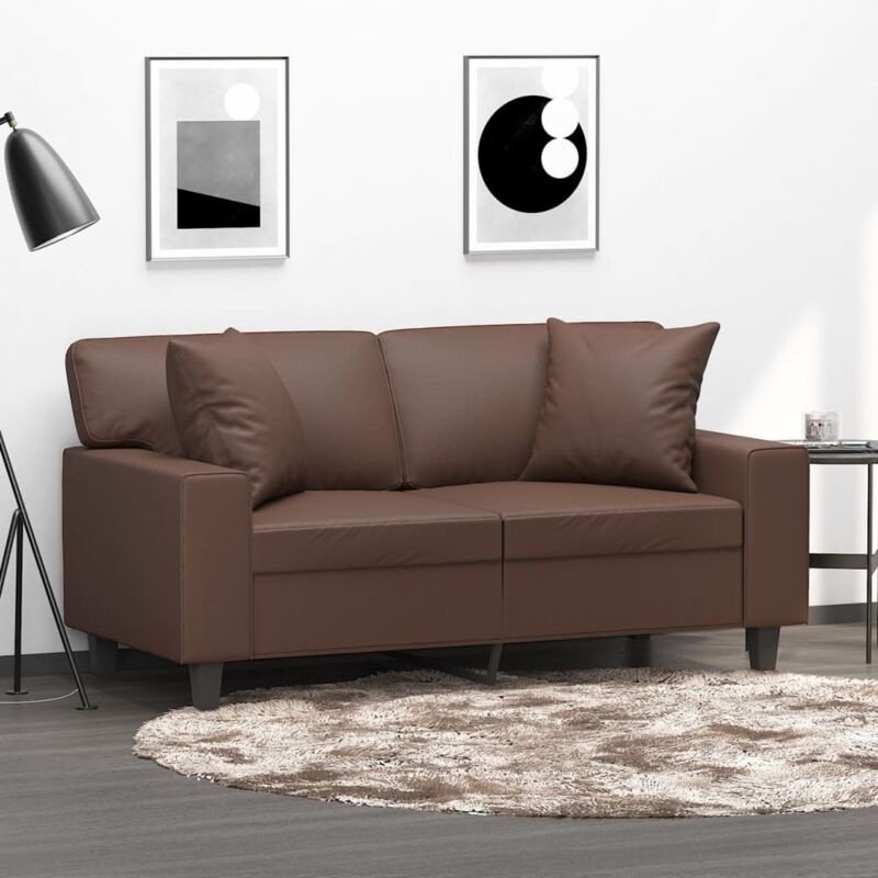 foto del prodotto vidaxl cuscini decorativi 2pz marrone 40x40 cm in similpelle