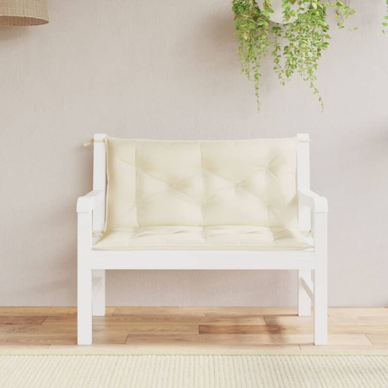 foto del prodotto vidaxl cuscini panca da giardino 2 pz crema 100x50x7 cm tessuto oxford