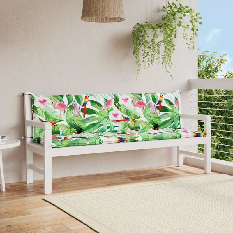 foto del prodotto vidaxl cuscini panca da giardino 2pz multicolore 200x50x7cm in tessuto