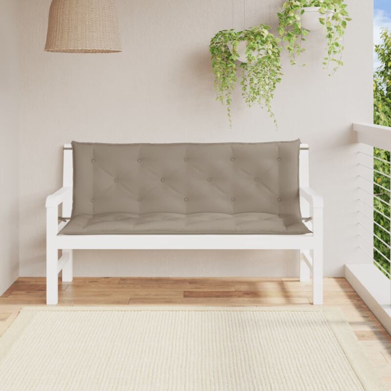 foto del prodotto vidaxl cuscini panca da giardino 2pz tortora 150x50x7cm tessuto oxford