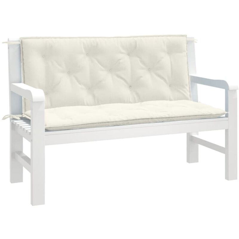 foto del prodotto vidaxl cuscini panca giardino 2pz crema m lange 120x50x7 cm in tessuto