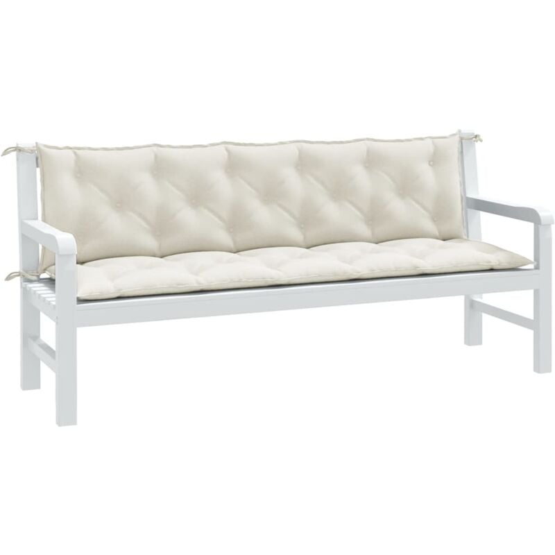 foto del prodotto vidaxl cuscini panca giardino 2pz crema m lange 180x50x7 cm tessuto