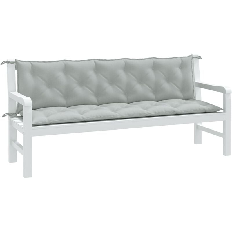 foto del prodotto vidaxl cuscini panca giardino 2pz grigio chiaro m lange 180x50x7 cm