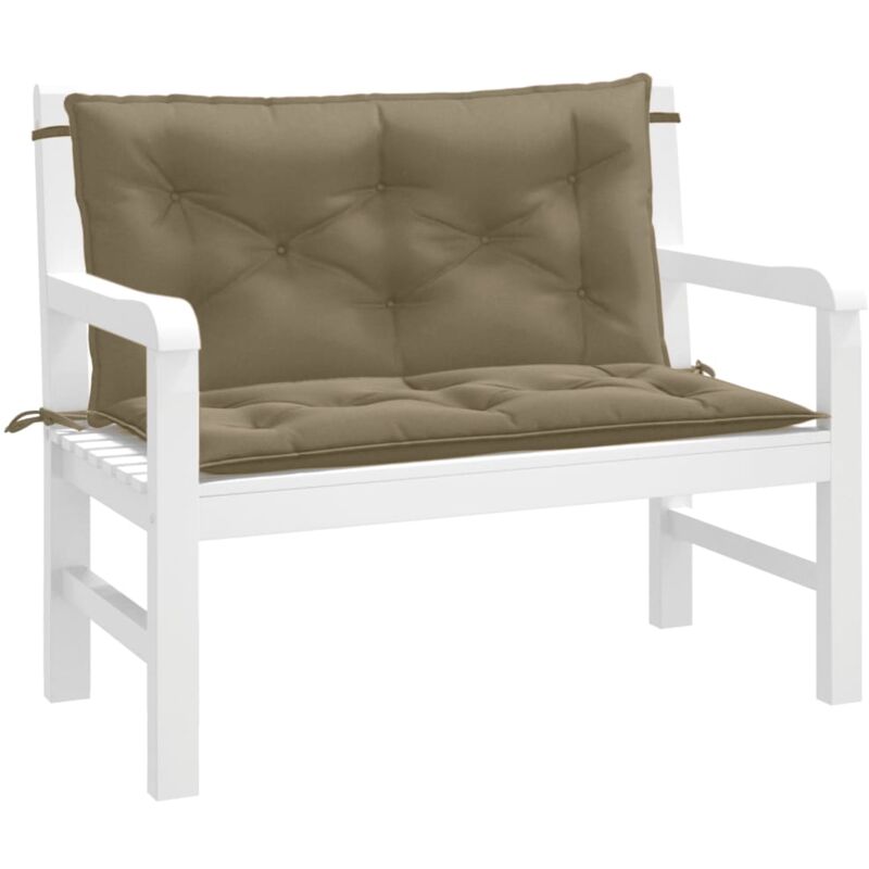foto del prodotto vidaxl cuscini panca giardino 2pz tortora m lange 100x50x7cm tessuto