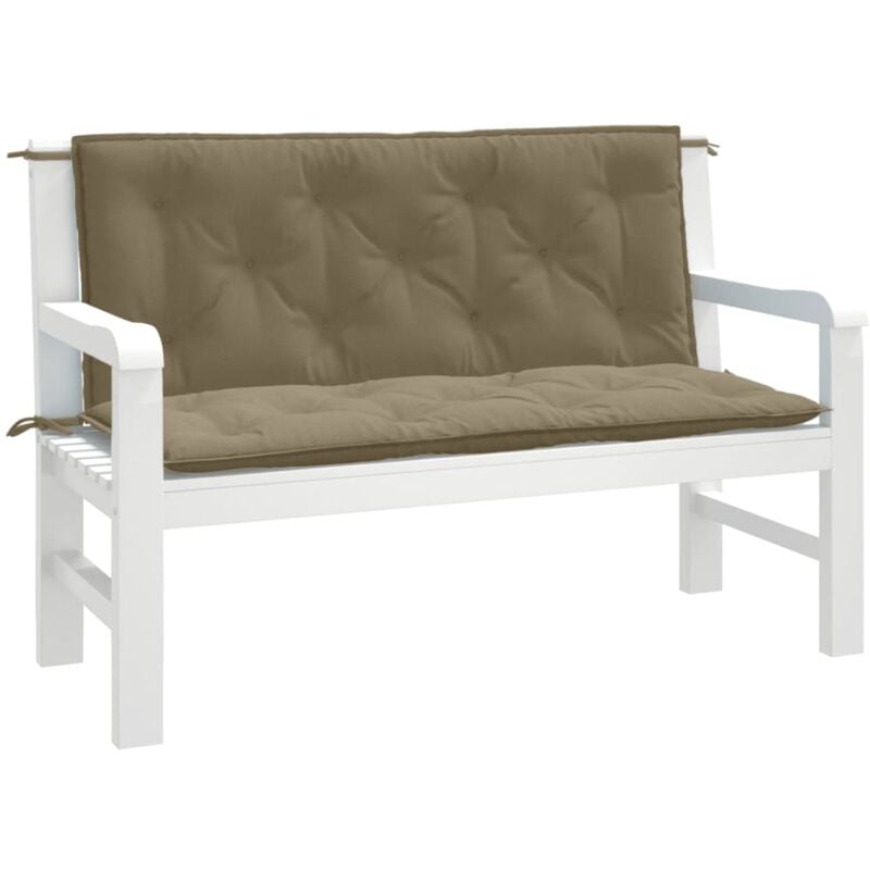 foto del prodotto vidaxl cuscini panca giardino 2pz tortora m lange 120x50x7 cm tessuto