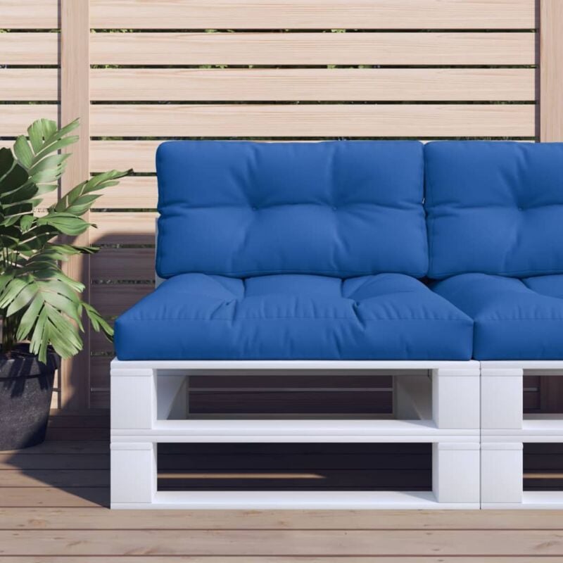 foto del prodotto vidaxl cuscini per pallet 2 pz blu reale in tessuto