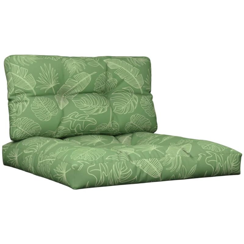 foto del prodotto vidaxl cuscini per pallet 2 pz motivo a foglie tessuto