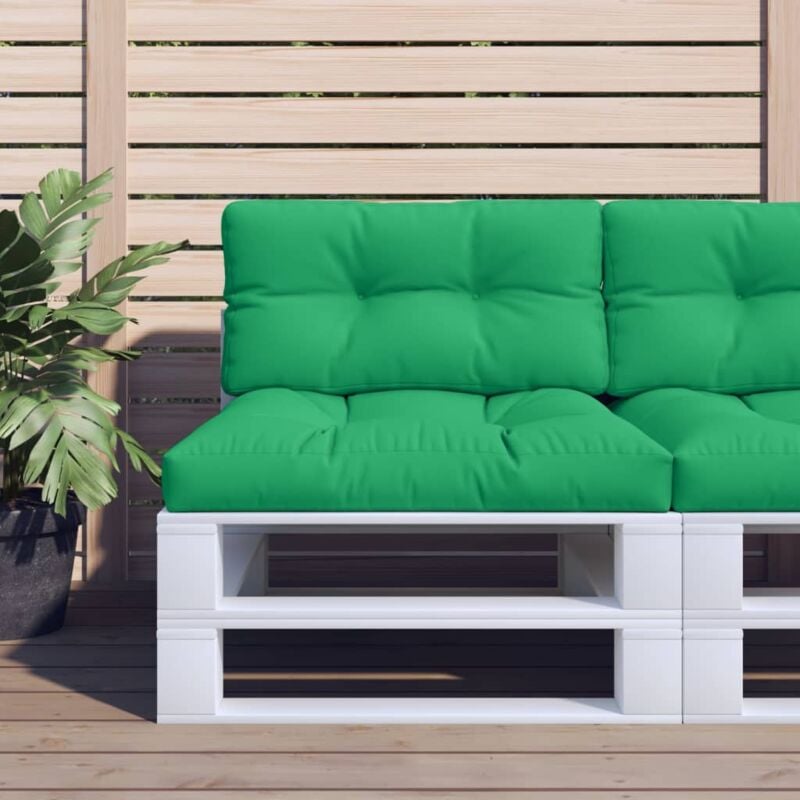 foto del prodotto vidaxl cuscini per pallet 2 pz verdi in tessuto