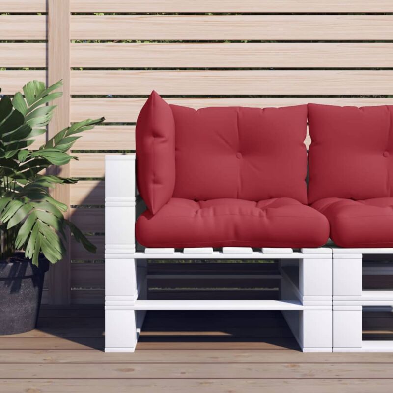 foto del prodotto vidaxl cuscini per pallet 3 pz rosso vino in tessuto